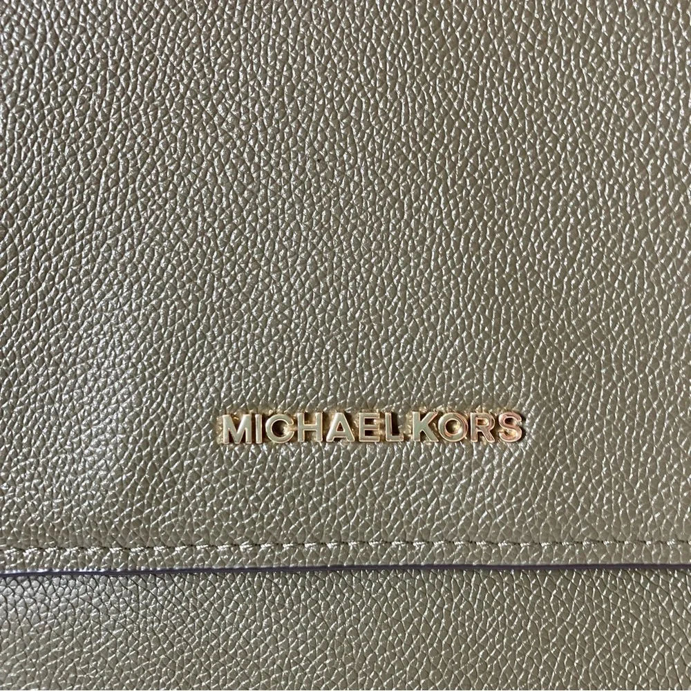 Michael Kors Hayes Medium Leather Backpack in Olive Green